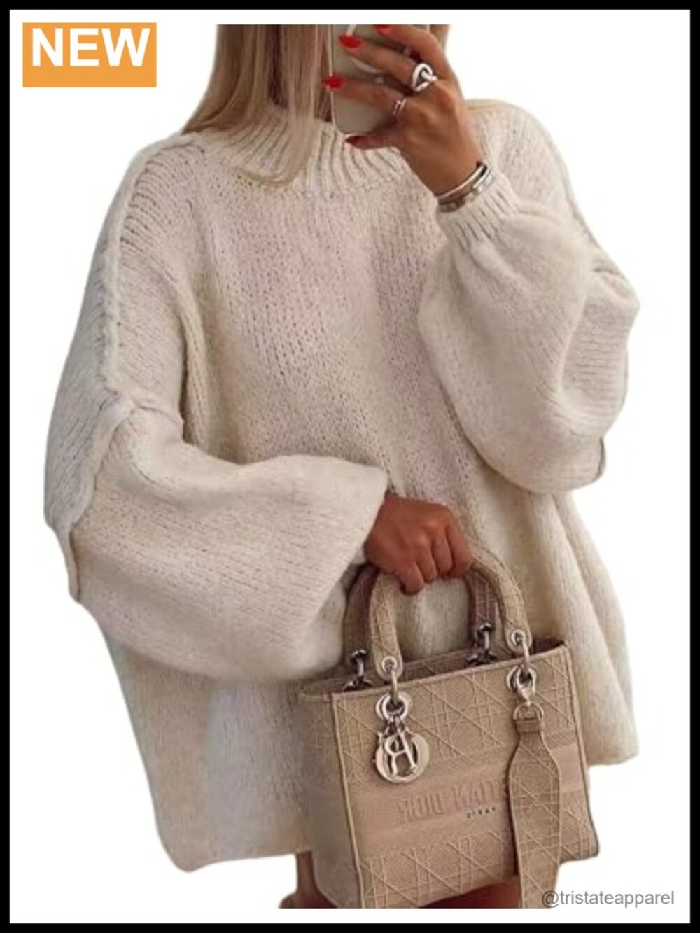 Women's Oversized Crewneck Fuzzy Pullover Sweater